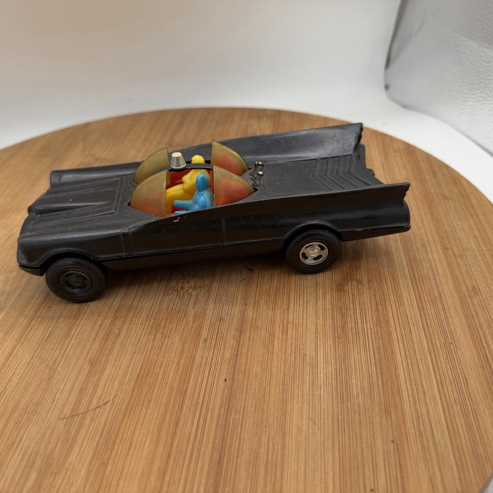 Vintage 1960's Duncan Batmobile Car Red Interior Blue Batman And Robin
